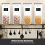 ME.FAN EXTRA LARGE Cereal Storage Containers [Set of 2] Airtight Food Storage Containers 6.3L(213oz) - Large Kitchen Storage Keeper with 24 Chalkboard Labels & Pen - BPA Free, Easy Pouring Lid (Black)