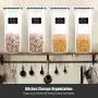 Réservoirs de Céréales ME.FAN Extra Large [Set de 2] – Conservation Alimentaire Étanches 6,3L (213oz) – Grande Conservation Alimentaire avec 24 Étiquettes Tableau Blanc et Stylo – BPA Free, Bouchon Démoulage Facile (Noir)