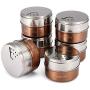 Skymore 12 Pcs Magnetic Spice Tins, Stainless Steel Jar, kitchen spice storage containers, Round Storage Containers with Top Lid with Sift or Pour,Stickers, Great for For Salt, Pepper or Seasoning
