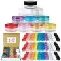 Beauticom 200 Stück 3g/3ml Leere Klare Behälter Gläser mit Farbverschlüssen für Puder, Make-up, Creme, Lotion, Lippenbalsam/Gloss, Kosmetikproben