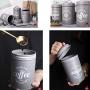 Cwg 3Pcs/Set Tea Sugar and Coffee Airtight Storage Canister Jars with Lids-grey