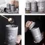 Cwg 3Pcs/Set Tea Sugar and Coffee Airtight Storage Canister Jars with Lids-grey Cwg 3Pcs/Set Tea Sugar and Coffee Airtight Storage Canister Jars with Lids-grey