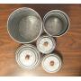 Well Pack Box Galvanized Canisters Farmhouse Rustic Metal Set of 3 Flour Sugar Container Canister Kitchen Double Copper Band, 6 Liter, 3 Liter, and 2 Liter