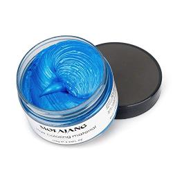 MOFAJANG Hair Coloring Dye Wax, Instant Hair Wax, Temporary Hairstyle Cream 4.23 oz, Hair Pomades, Natural Hairstyle Wax for Men and Women Party Cosplay (Blue)