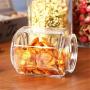 Kitchen Food Storage Jar Airtight Food Storage Spice/Storage Jar 3 Round Transparent Glass Spice Bottles With Transparent Glass Lids Airtight Dry Food Storage Spice Container Set 800Ml
