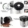 Edelstahl Kaffeebehälter, 1,4L, Luftdichter Behälter mit Datenerfassung, Kaffee-Dose, Vakuumverpackt, mit CO2-Freigabeloch, Schwarz