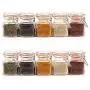 24er Pack - Kleine, quadratische Glas-Gewürzgläser (3,4 oz) mit Orangen-Flip-Top-Dichtung, luftdichte, klare Aufbewahrungsgläser mit wiederverwendbaren Etiketten und Stift durch Premium Vials
