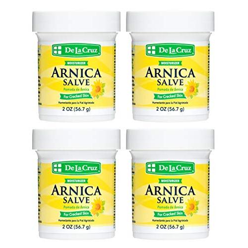 De La Cruz Arnica Salve for Cracked Skin, No Preservatives, Artificial Colors or Fragrances, Allergy-Tested, Made in USA 2 OZ. (4 Jars)