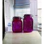 Circleware Violet Orchard 2 Piece Embossed Glass Preserving Jars Food Canister Set with Hermetic Locking Lid, 53 oz, 64 oz. (7.5", 8.5")