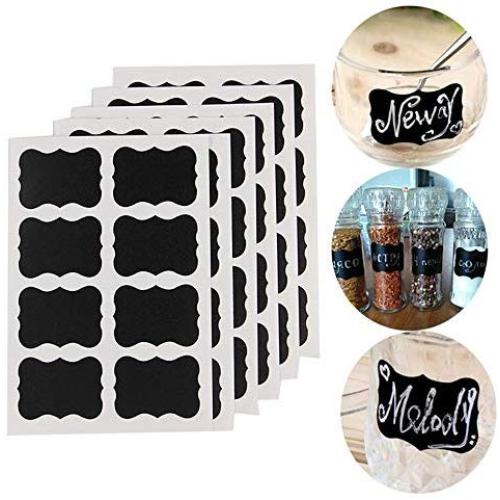 New Design 10pcs Reusable Candy Jam Jars Label Stickers Storage Bottle Container, Collectible Tins In Crafts, Chalk Sticker, Kitchen Chalkboards, Blue Jars, Candle Boxes, Jar Canister