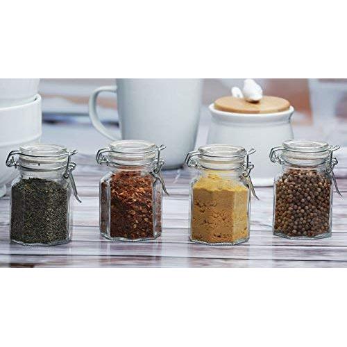 Circleware 67182 Set of 4-4oz Mini Optic Hermetic Spice Jar Home and Kitchen Utensils, 4 oz