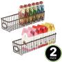 Organisateur de Rangement en Métal pour Cuisine mDesign – Panier à Grille Moderne Style Ferme – Idéal pour Placards, Étagères, Plans de Chien – X Long Container, 2 Pack – Bronze Organisateur de Rangement en Métal pour Cuisine mDesign – Panier à Grille Moderne Style Ferme – Idéal pour Placards, Étagères, Plans de Chien – X Long Container, 2 Pack – Bronze