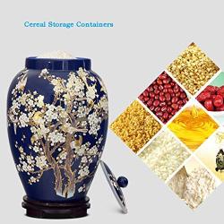 Ceramic Pottery Cereal Containers Canister Cookie Jar With Lids, Airtight Food Storage Containers Bins Large For Kitchen Pantry Organization Flour Rice Candy Bulk, 10L, 15L (Size : 10L)