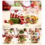 Boîte de rangement pour friandises de Noël en forme de bonhomme de neige, Père Noël, figurine en tissu, pot à biscuits rond pour fête de Noël, décorations d'anniversaire. Boîte de rangement pour friandises de Noël en forme de bonhomme de neige, Père Noël, figurine en tissu, pot à biscuits rond pour fête de Noël, décorations d'anniversaire.