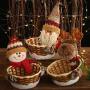 m?kvfa Christmas Candy Basket Candy Storage Decoration Santa Claus Storage Basket Home House Decor Xmas Gifts (Snowman)