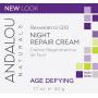 Andalou Naturals Resveratrol Q10 Night Repair Cream, 1.7 oz, For Dry Skin, Fine Lines & Wrinkles, For Softer, Smoother, Younger Looking Skin