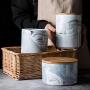 Cereal Containers Ceramic Seal Canister, Bamboo Cover With Sealing Ring Containers (color : B, Size : 1l)
