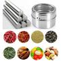 CSPFAIRY Magnetic Spice Box Kitchen Spice Jars Seal Magnet Jar Seasoning Refrigerator Box Multifunction 4 Pcs/Set