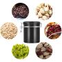 Stahltopf für Kaffeebohnen, 473 ml, luftdichter Behälter mit CO2-Ventil für längere Haltbarkeit von Kaffee, Nüssen, Zucker (Schwarz)