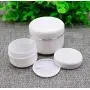 6 PCS 50 ml/1,7 oz Weiße Kunststoffbehälter mit weißen Innenfächern und Dome-Deckeln – Wiederverwendbare Make-up-Kosmetikbehälter, leere Cremabehälter, Lippenbalsam-, Lotion-Aufbewahrungskrüster, Behältnisse