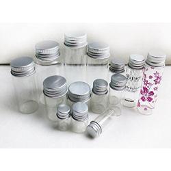 3PCS Clear Glass Empty Essential Oil Tube Cosmetics Creams Storage Liquid Sample Bottle Jar Travel Container With Aluminum Screw Lid Wishing Container (50ML/1.7oz)