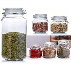 Glass Sealed Jars, Moisture-Proof Kitchen Food Containers, Stored Coffee Beans/Pasta/Cereal/Oatmeal