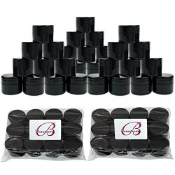 Beauticom 36 Pieces 7G/7ML (0.25oz) BLACK Sturdy Thick Double Wall Plastic Conatiner Jar with Foam Lined Lid for Scrubs, Oils, Salves, Creams, Lotions - BPA Free (Quantity: 36 Pieces)