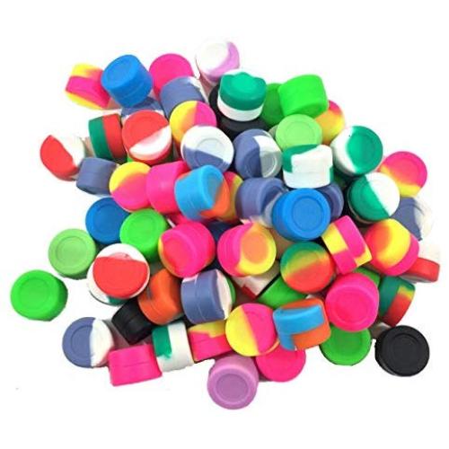 100 pcs 3ml Silicone Container Jar Round Non-Stick Mixed Colors Wholesale