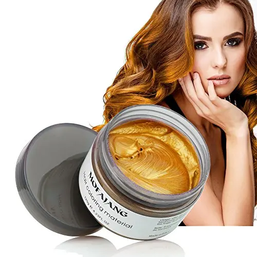 Hair Coloring Wax, Gold Disposable Instant Matte Hairstyle Mud Cream Hair Pomades for Kids Men Women to Cosplay Nightclub Masquerade Transformation Hair Coloring Wax, Gold Disposable Instant Matte Hairstyle Mud Cream Hair Pomades for Kids Men Women to Cosplay Nightclub Masquerade Transformation