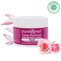 Women’s All Natural Deodorant | Aluminum Free Deodorizer | Long Lasting Deodorant Cream | EWG Verified, Vegan, Cruelty-Free, No Aluminum, No Parabens, BPA Free | Essential Oils | Floral Scent