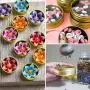 Mimi Pack 24 Pack Tins 8 oz Shallow Round Tins with Solid Screw Lids Empty Tin Containers Cosmetics Tins Party Favors Tins and Food Storage Containers (Gold)