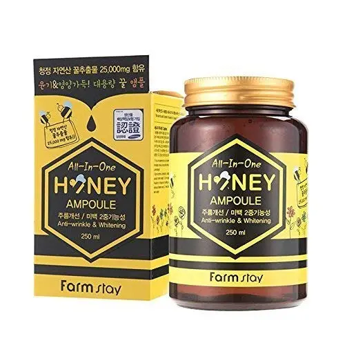 Séjour à la ferme All In One Honey Ampoule 250ml, Propolis, Royal Jelly, Anti-rides, Whitening, Pour Tous les Types de Peau Séjour à la ferme All In One Honey Ampoule 250ml, Propolis, Royal Jelly, Anti-rides, Whitening, Pour Tous les Types de Peau