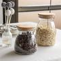 Danmu 2 Sizes a Set Glass Jars Glass Storage Jars Food Storage Jars with Airtight Wood Lids Tea Coffee Bean Jar Cookies Flour Sugar Candy Spice Container 23oz and 37oz