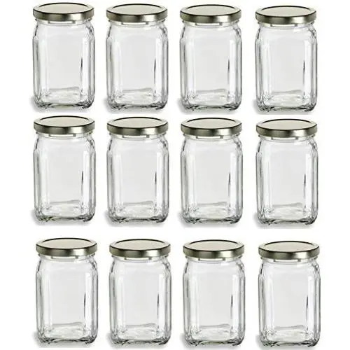 Bouteilles en Verre de la Place Victorienne Nakpunar avec Couvercles Linéés en Plastique (12 fl oz, Or) Bouteilles en Verre de la Place Victorienne Nakpunar avec Couvercles Linéés en Plastique (12 fl oz, Or)