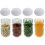 Jarming Collections Glass Spice Jars/Bottles -Mini Mason Jars 4 oz. Empty Spice Containers with Pour/Sift Course Shaker Lids Complete Set with Chalk Spice Labels for Herbs and Spices