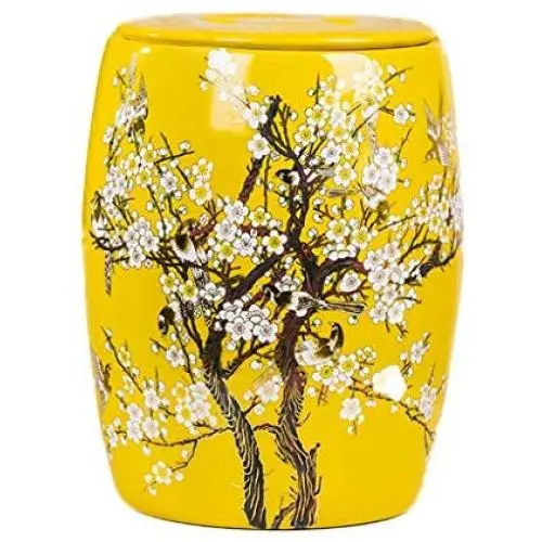 Ceramic Cereal Containers Canister Jar with Lids, Airtight Large Food Storage Containers for Kitchen Pantry Organization Flour Rice Candy Bulk, 5L, 27x21cm (Color : Yellow)