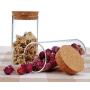 XINGZI Kitchen Storage Containers With Cork Lids Set Of 2 300ml/10oz Durable Refillable Clear Glass Food Canisters Storage Container Vial Jars For Tea Coffee Flower Dry Goods Pantry Organization