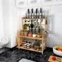Tribesigns 3-Tier Standing Spice Rack Kitchen Bathroom Countertop Storage Organizer with Knife Holder & Chopping Board Rack, Bamboo Spice Bottle Jars Rack Holder with Adjustable Shelf Tribesigns 3-Tier Standing Spice Rack Kitchen Bathroom Countertop Storage Organizer with Knife Holder & Chopping Board Rack, Bamboo Spice Bottle Jars Rack Holder with Adjustable Shelf