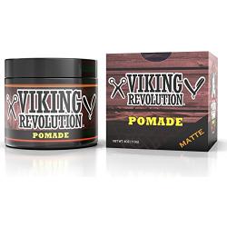 Hair Pomade for Men (New Formula) - Medium Hold and Matte Shine Free for Classic Look 4oz - Water Based & Easy to Wash Out by Viking Revolution