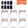 Encheng 25 oz Glass Jars With Airtight Lids And Leak Proof Rubber Gasket,Wide Mouth Mason Jars With Hinged Lids For Kitchen Canisters 750ml, Glass Storage Containers 6 Pack …