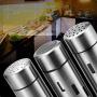DUDDP Storage Spice lar set Seasoning tins rack 2pcs Stainless Steel Seasoning Pot Spice Jar Seasoning Storage Tin Kitchen Pepper Powder Container (Color : C)