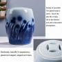 Bouteille à Thé en Céramique Décorative pour Cuisine, Grande Capacité, avec Bouchon - Bleu (20.5 x 15.5 x 26.7 cm)