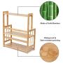 DYSND Kitchen shelf3-Layer Spice Herbal Rack with Adjustable Height, Bamboo Kitchen Countertop Storage Box for Seasoning Jars and Bottle StorageStorage Holder