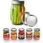 Mouth Mason Jar Lids and Bands（24 Pack) by SGVA for Mason Jars Split-Type Jar Lids Leak Proo & Secure Canning Jar Caps with White Silicone Seals (Silver (Regular(70mm))