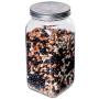 Classic Food Saver Canister, Square Glass Storage Container Jar with Metal Lid - 67.75 Ounces