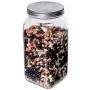 Classic Food Saver Canister, Square Glass Storage Container Jar with Metal Lid - 67.75 Ounces