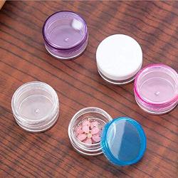 Cren 10 Pcs Round Clear Jars with Screw Cap Lids for Lotion, Creams, Makeup Samples and More