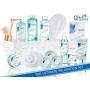 Ocean Bliss Extra Large Spa Bath Gift Basket,Great Christmas Gift, Includes 3 Bath Bombs, Shower Gel, Bubble Bath, Lotion, Scrub, Pumice Brush, Glass Candle, Slippers, Massage Stick & 5 More Items