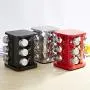LUYANhapy9 12Pcs Seasoning Jar Set with Storage Rack, Kitchen Glass Seasoning Salt Pepper Sugar Jars + Stainless Steel Rack Holder Red