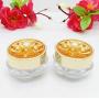 5PCS 5ml/0.17oz Upscale Empty Refillable Acrylic Plastic Bottle Makeup Cosmetic Cream Container Jars Pot Holder Storage Sample Packing Travel Bottle With Gold Cap for Eye Cream Lotion Eyeshadow